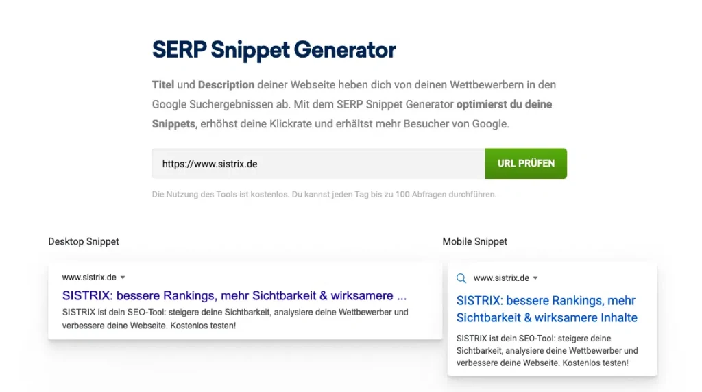 SERP Snippet Generator