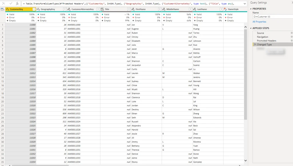 Sorting column
