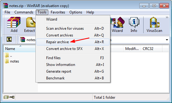 Using WinRAR
