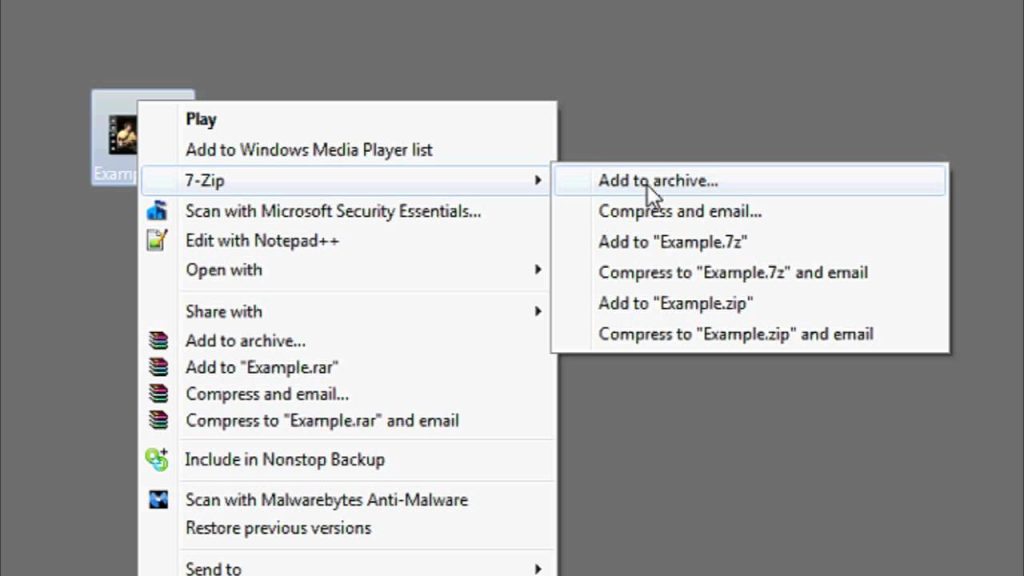 Zipping video files