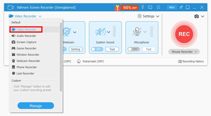 Vidmore Screen Recorder Free